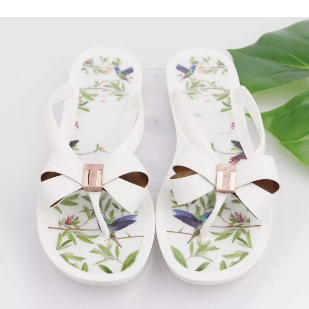 Ted Baker London White Floral Sandals